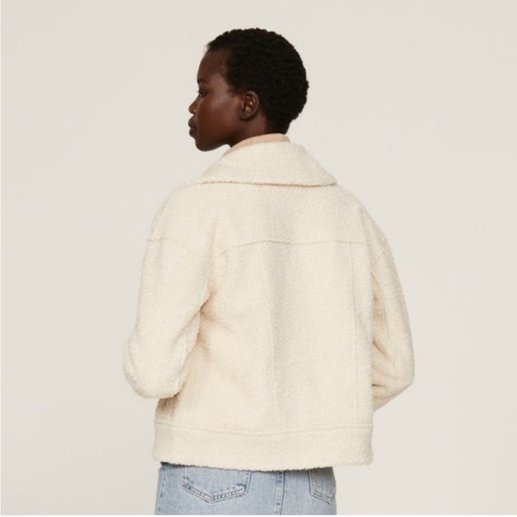 NEW Marine Layer Quebec Sherpa Jacket Antique White Sherpa Small - Picture 5 of 14